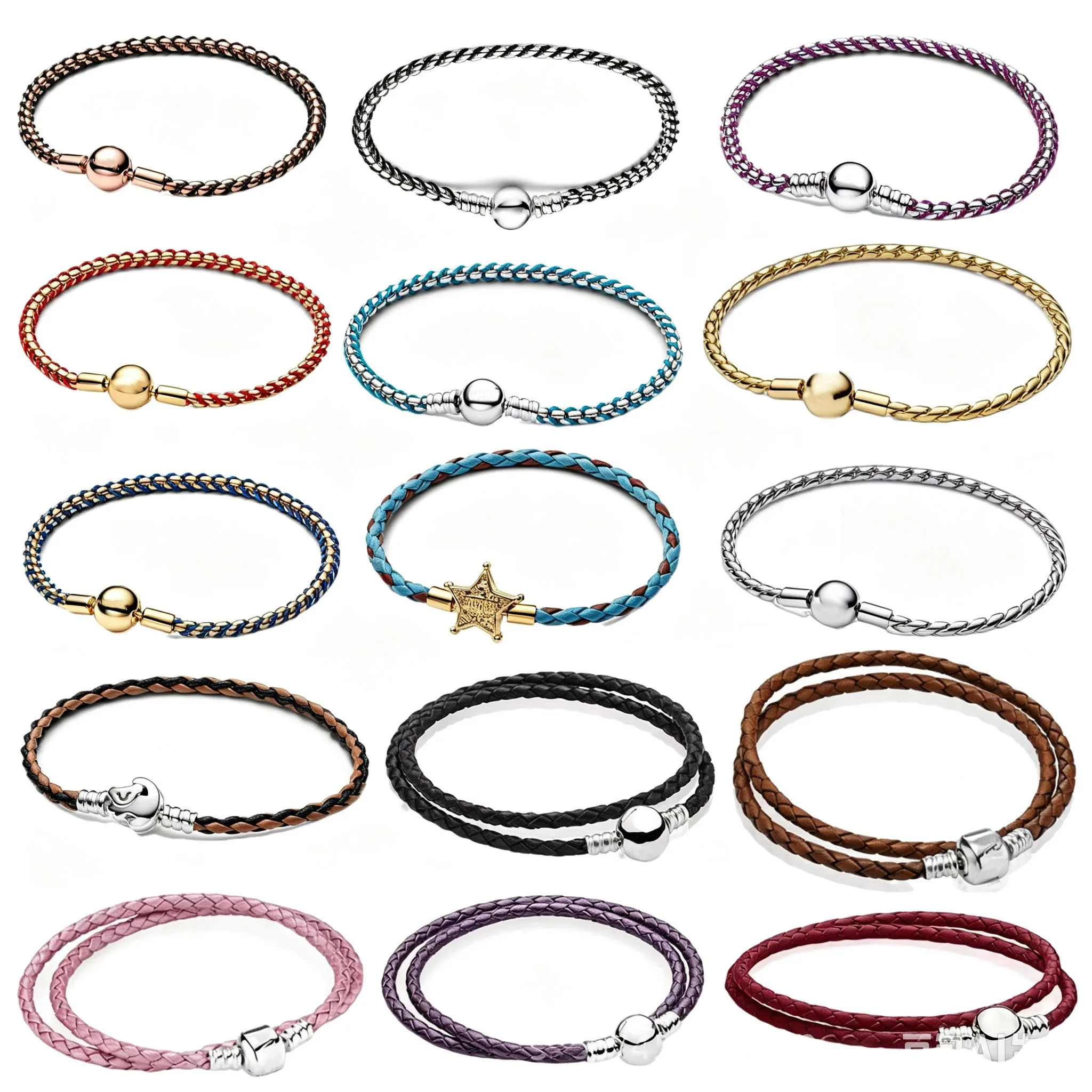 Heiß begehrtes neues Armband aus 925er Silber mit hochwertiger Lederkette und Anhänger, DIY-Armband, exquisites Schmuckstück, ideal als Geschenk für Frauen