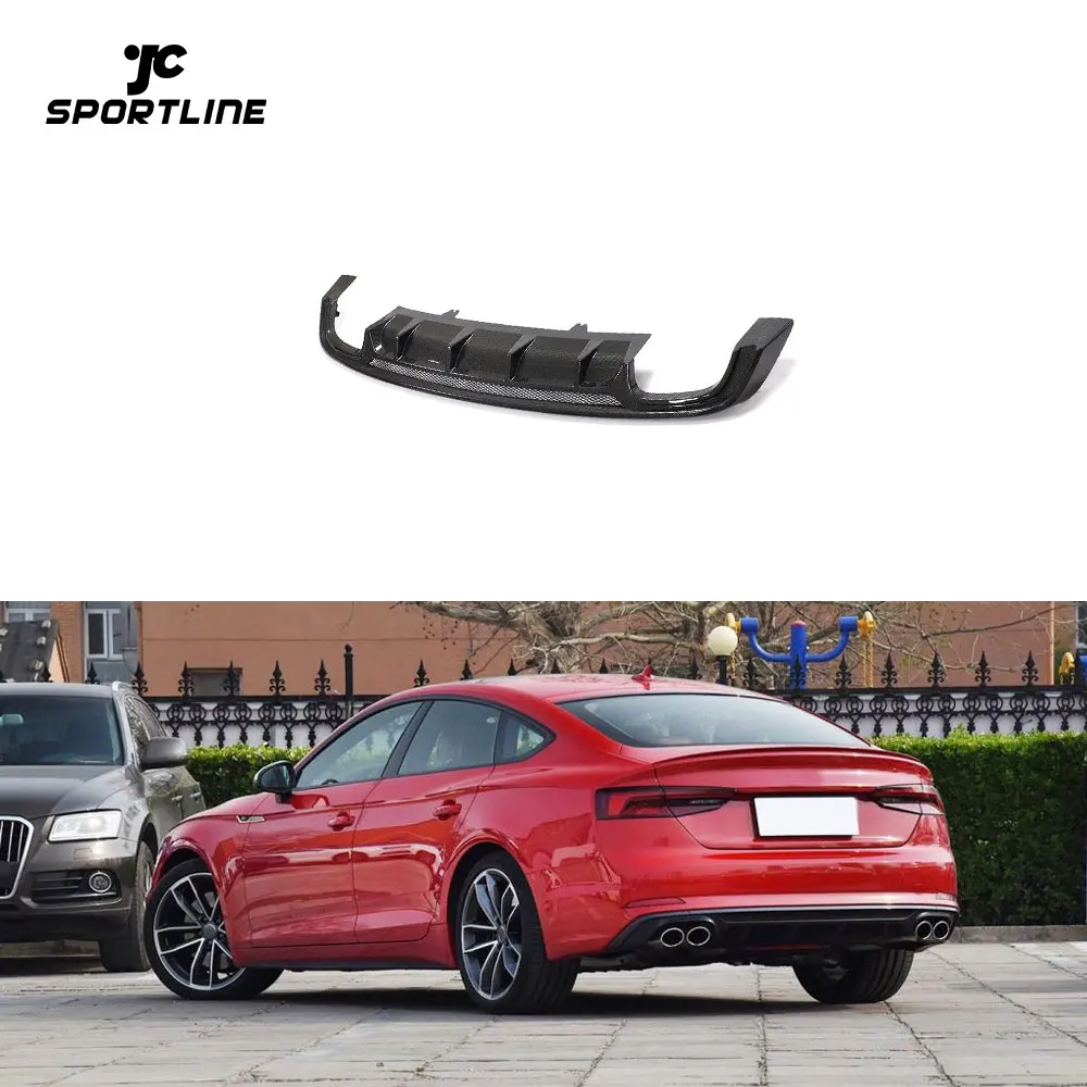 

Carbon Fiber A5 S5 Rear Lower Fin Diffuser For Audi A5 Quattro S Line S5 Sportback 2D 4-Door