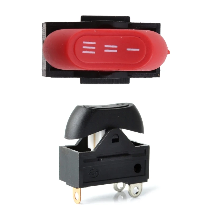 Black Red Electrical Hair Dryer Button Switch On Off Electric Hot Water Bottle Heater Rocker Switch 3 Gear Toggle Type