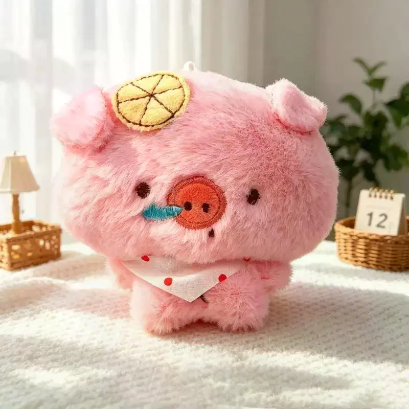Cute Plush Piggy Bag Charm Creative Doll Student Gift Portable Decorative Keychain Cartoon Style Universal Scene Piggy Design