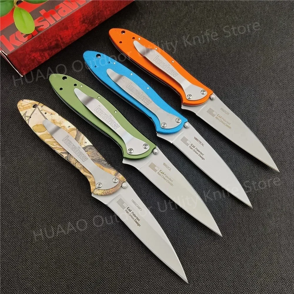 KS1660 Ken Onion Leek Flipper Folding Knife 14C28N Plain Blade Carbon Fiber Handles Outdoor Camping Knife Christmas Gift