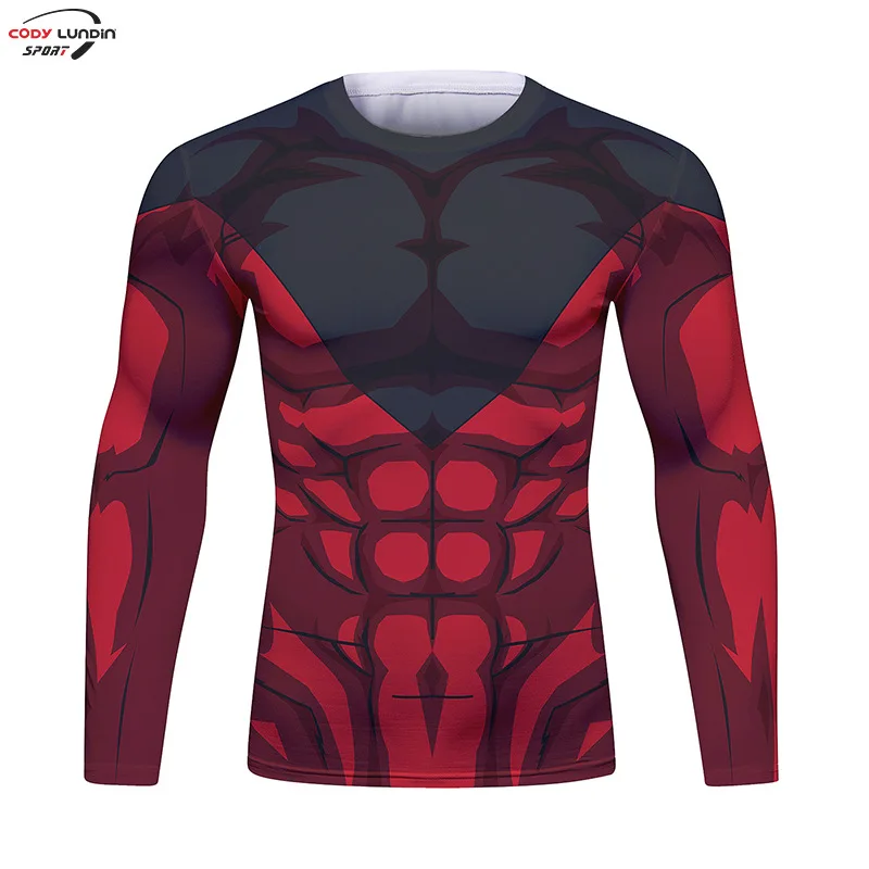 Gym Compression Shirt Men Anime GOKU Cosplay Costume T-Shirt Quick Dry  Long Sleeve Fitness Bodybuilding Workout Sport Shirts