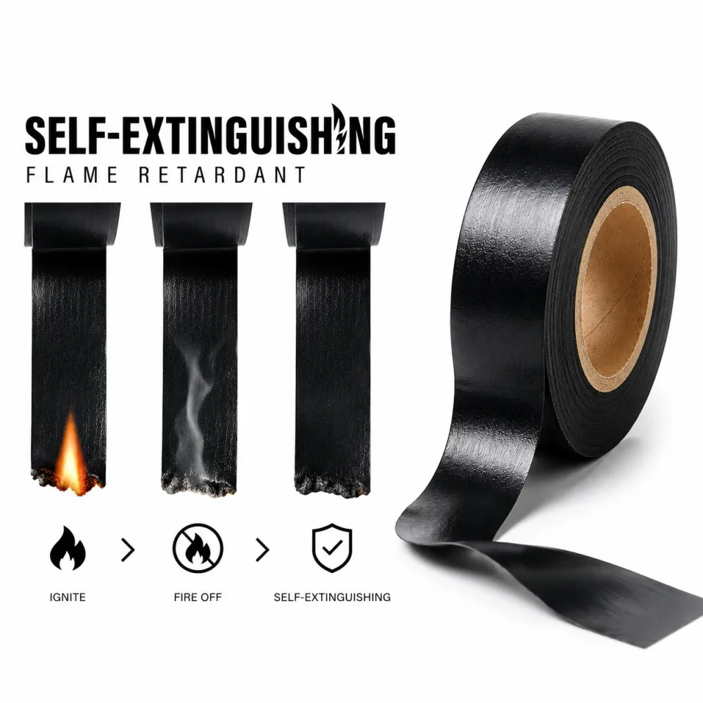 PVC Electrical Insulation Tape Flame Retardant Waterproof Strong AdhesiveWidth19/25mmx25M Industrial/Home Wire Protection Tape