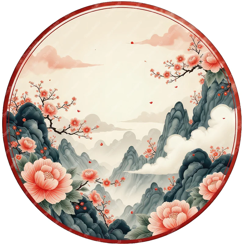 Three Ratels Beautiful Eastern Landscape Art Landscape Wall Stickers for Home Decoration Waterproof Self Adhesive