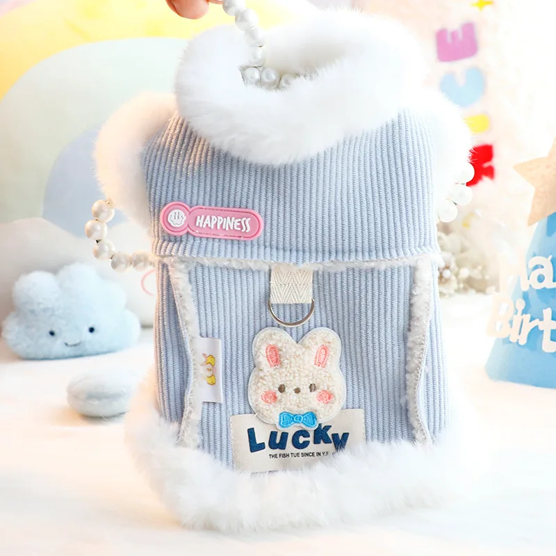 Dog Clothes  Winter Thick Cat Princess Coat Cotton-padded  Small Dog Teddy Pet Overalls  Puppy Clothes