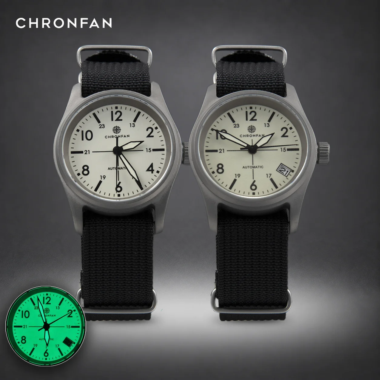 36/39mm Aviator True Titanium Men's Automatic Watch NH35 Movement AR Sapphire Crystal Full C3 Luminous Pilot Wristwatch