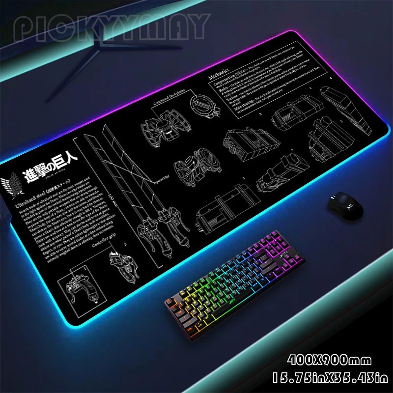 

Design Backlight Gaming Mousepad Desk Pad RGB Gamer Mousepads Mouse Pad LED Non-Slip Rubber Mouse Mat Keyboard Mats