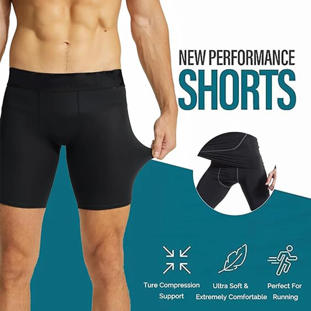 Shorts de compression pour hommes, sous-vêtements athlétiques de basket-ball, slips de performance, collants de sport d'entraînement, 3 paquets