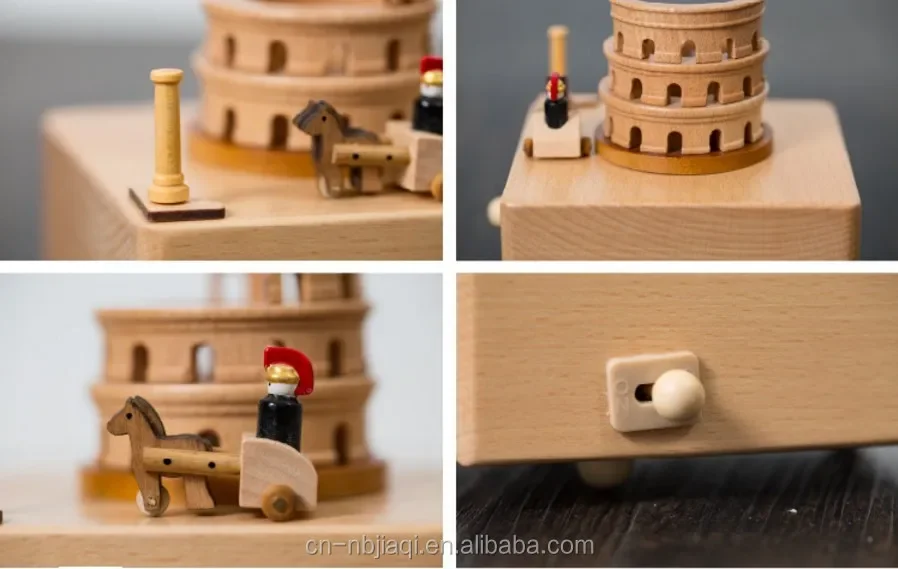 صندوق الموسيقى الخشبي لعيد الميلاد الخيالي #6