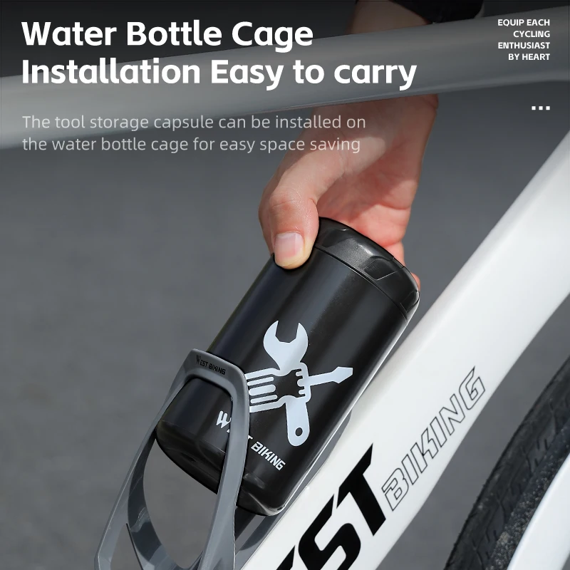 WEST BIKING, nueva herramienta portátil para ciclismo, cajas de cápsulas para bicicleta de montaña, aplicar almacenamiento de botellas, Kit de reparación elegante, equipo para bicicleta ﻿