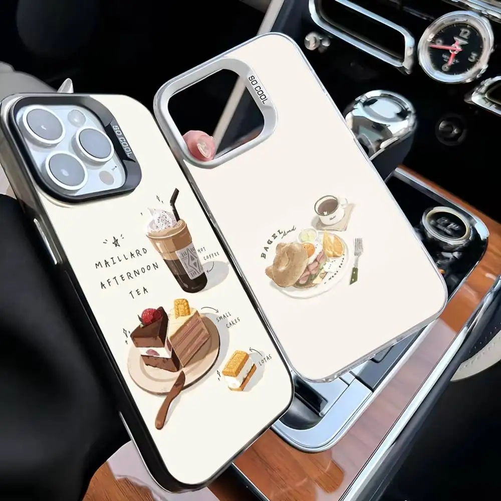 

Afternoon Tea Series Phone Case For iPhone 16,15,14,13,12,11,Mini,Pro,MAX Black Matte Shockproof Cover
