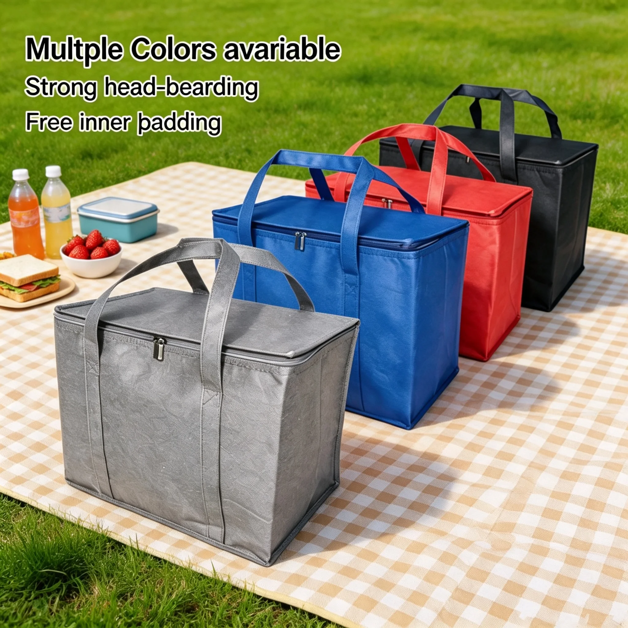 Heavy duty 34 liter insulation bag - suitable for camping, outdoor food, miscellaneous items, beverages and other refrigeration