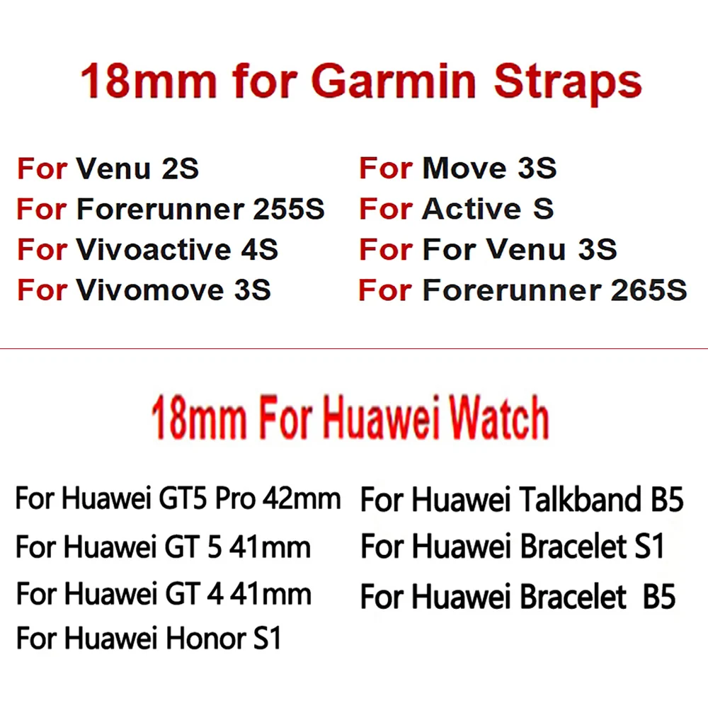 Cinturini da 18mm per cinturino Garmin Vivoactive 4S per Garmin Venu 2S 3S cinturino in silicone per Huawei Watch GT5 GT4 braccialetto da 41mm Correa