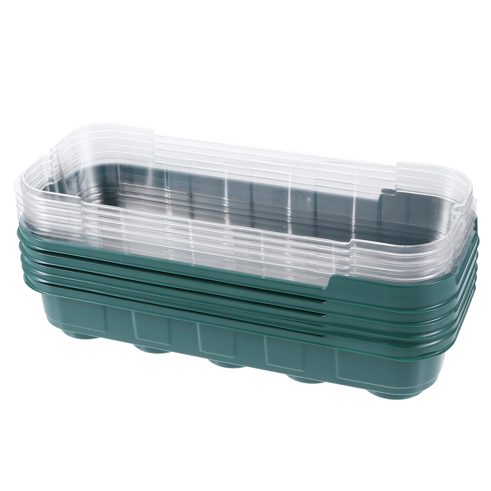 

5Pcs Nursery Tray Plastic Plant Germination Box Transparent Starter Tray for Vegetables Flowers Home Growing