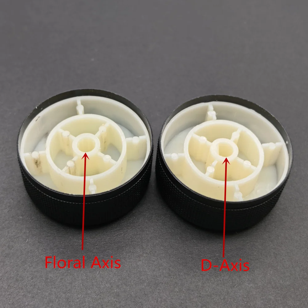 1pcs 45*21mm Shaft Hole 6mm Knob  Aluminum Alloy Encoder Volume Control Audio Potentiometer Knob （Floral Axis/D-axis）