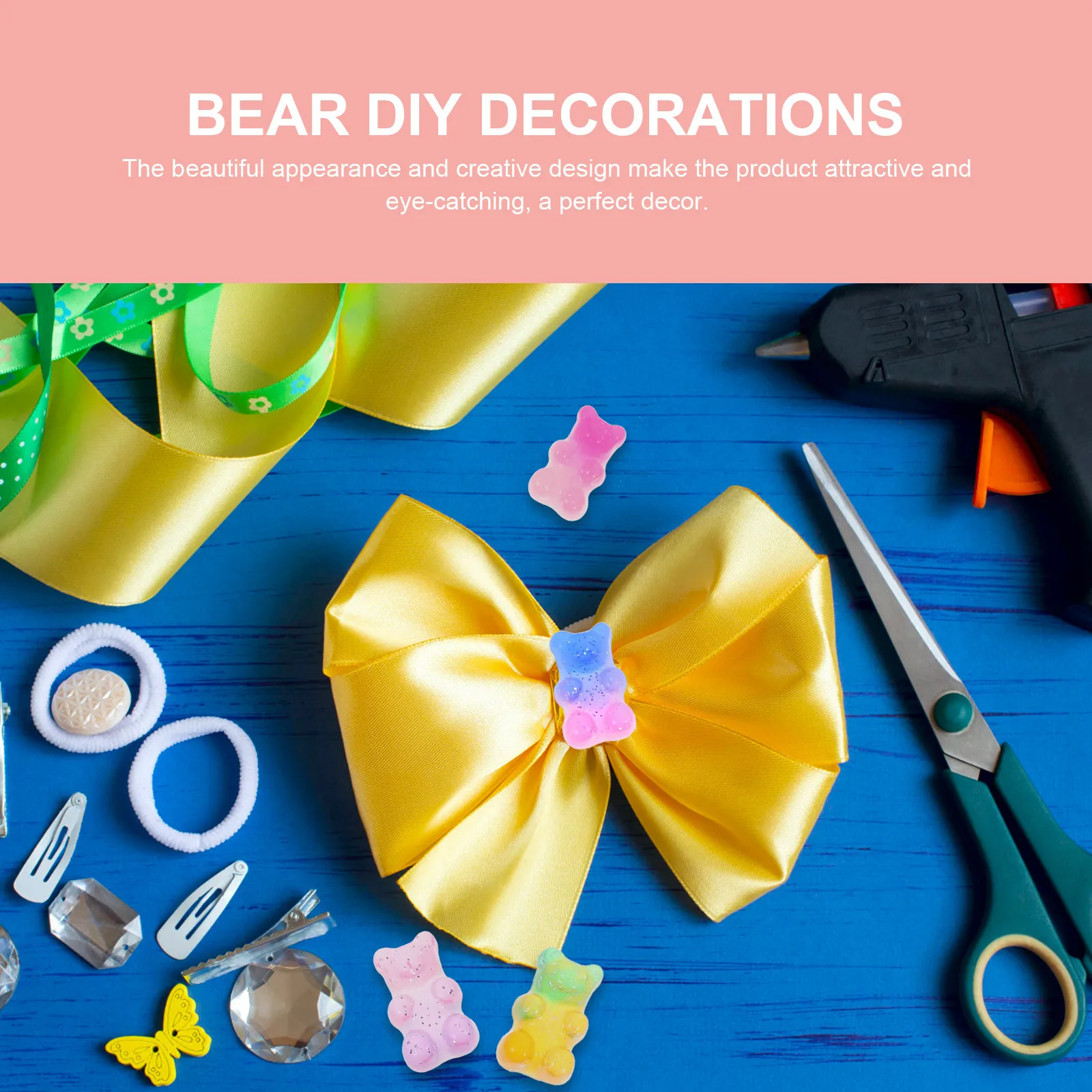 

100Pcs Resin Bear Patches Candy Phone Case Accessories Fun Craft Charm Decor for DIY Jewelry Phone Case Decoration Lovely Gift