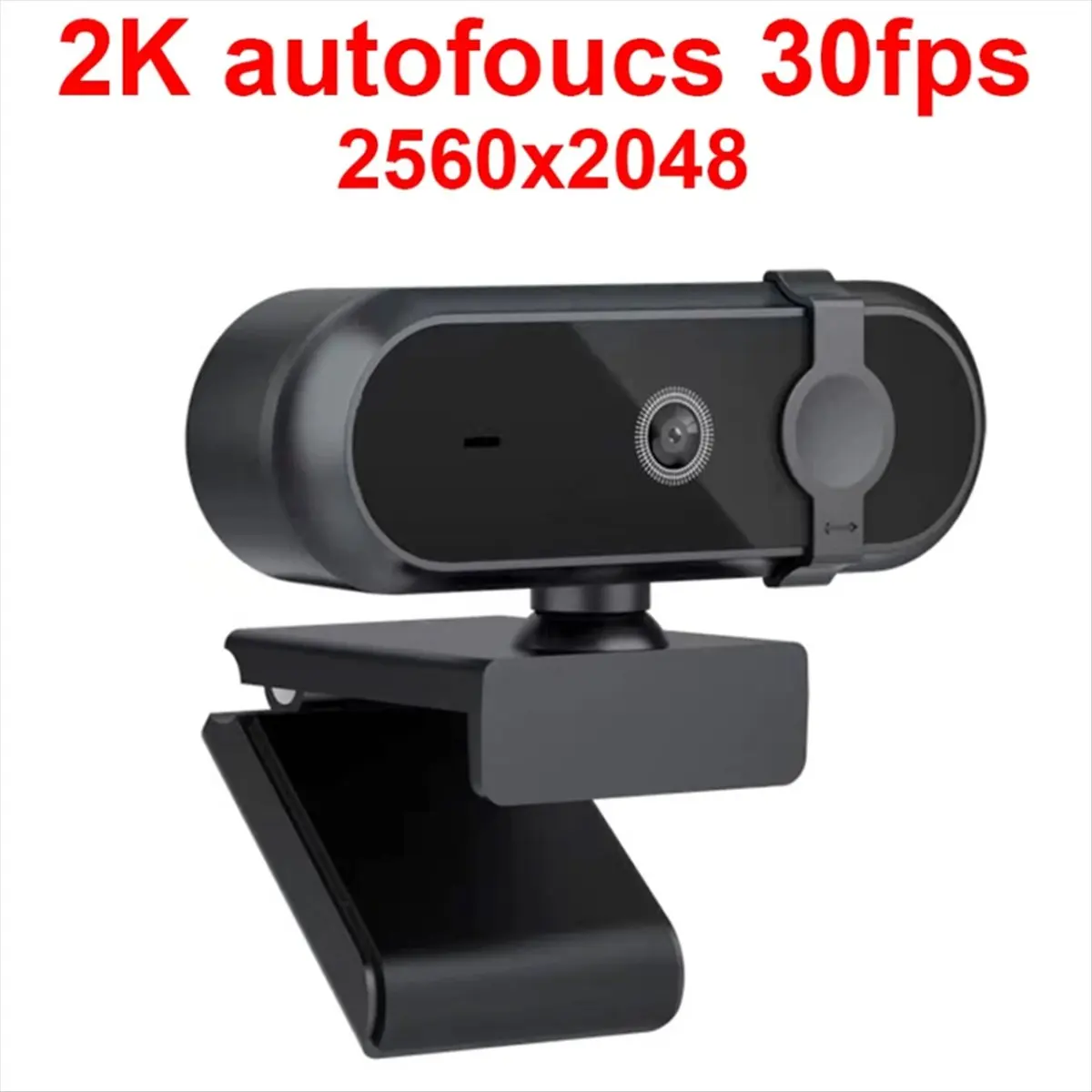 2K Autofocus Webcam 30fps Full HD Microphone for Gaming Live Video Calling Meeting Driver Free USB Plug Laptop PC Work