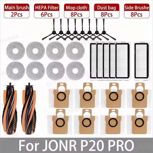 For JONR P20 PRO / T5 Pro Robot Vacuum Cleaner Accessories Main Side Brush Hepa Filter Mop Cloth Dust Bag Replacement - Image 15