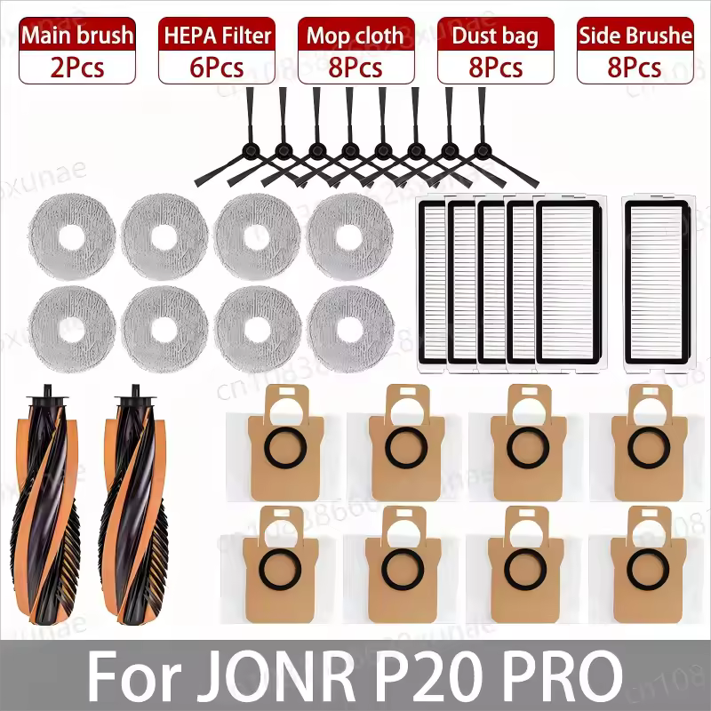 For JONR P20 PRO / T5 Pro Robot Vacuum Cleaner Accessories Main Side Brush Hepa Filter Mop Cloth Dust Bag Replacement - Image 15