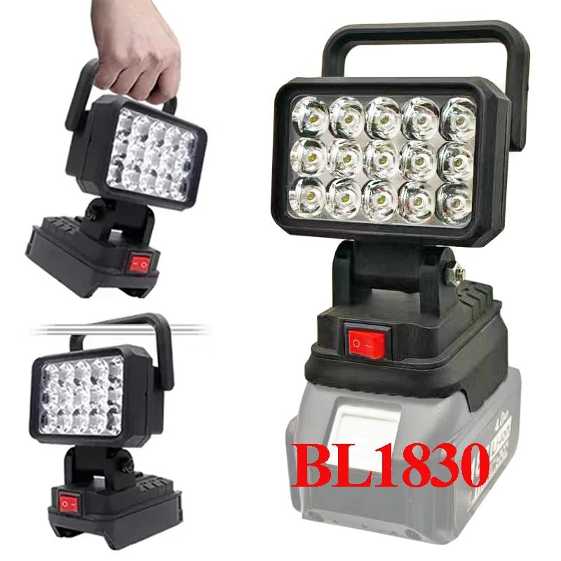 For Makita For Dewalt 20V For Milwaukee For Bosch 18V Li-ion Battery Case Working Light Spotlight Portable Lamp Hand Lantern