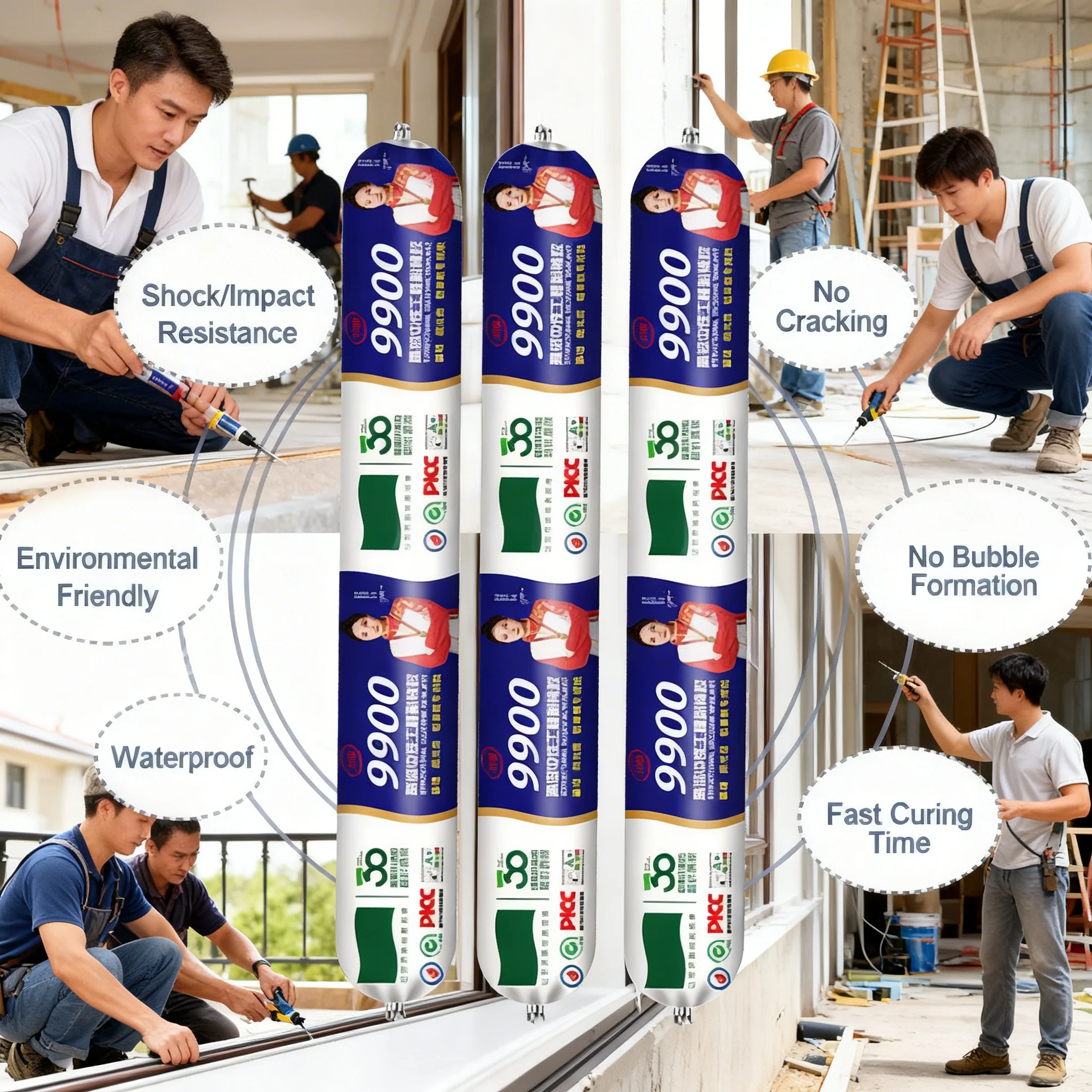 Silicone Adhesive Waterproof Sealant Weatherproof Engineering Adhesive High Flexibility & Tear Resistance For Walls Tiles