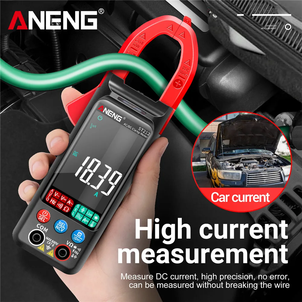 ANENG ST212 6000 Counts Digital Clamp Meter DC/AC Current 400A Amp Multimeter Color Screen Display Voltage Tester Car Hz NCV Ohm