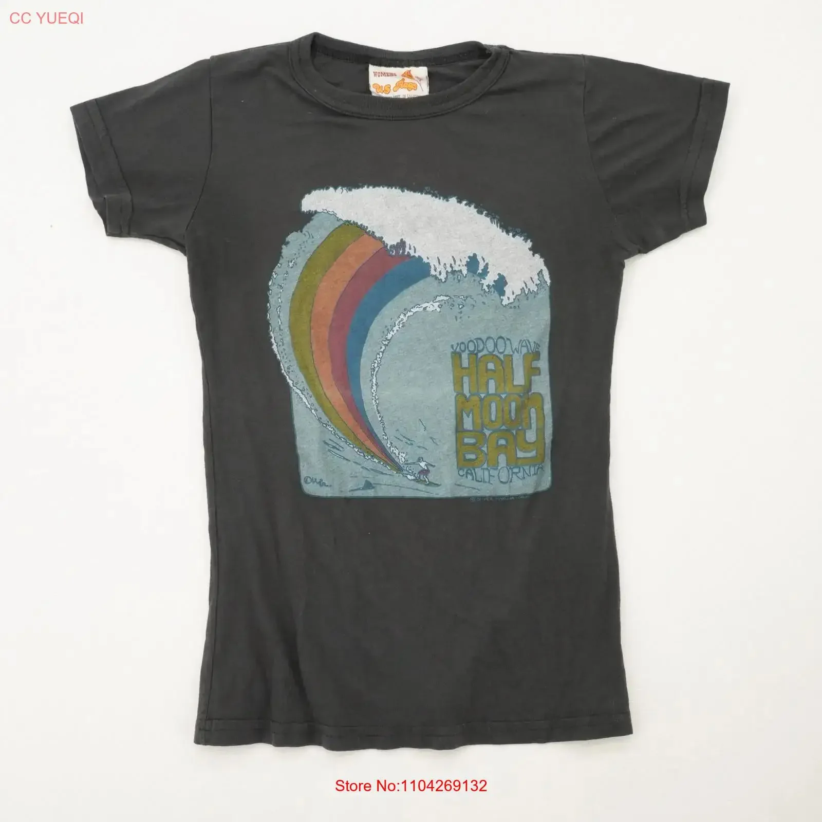 US Rags Women's Half Moon Bay T Shirt vintage Washed Casual Soft Versatile Top For Everyday Wear Breathable fashion homme
