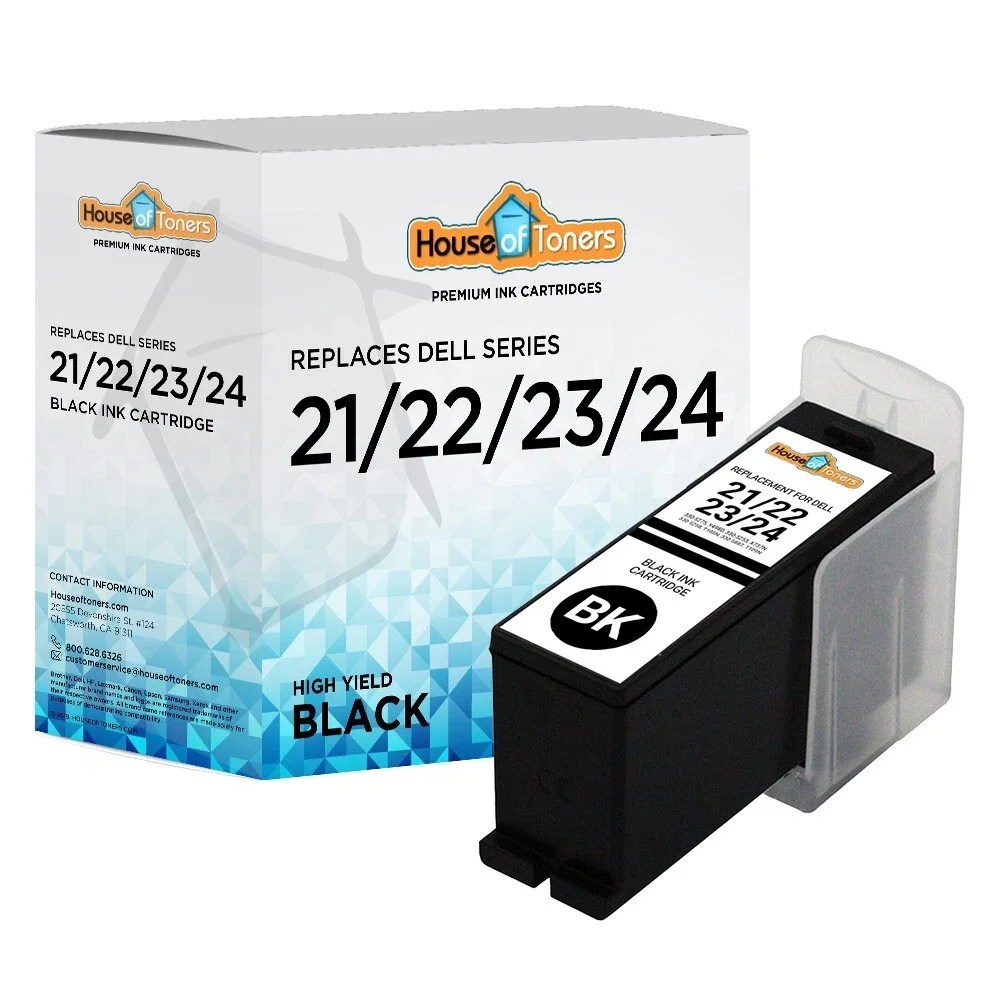 

1PK Series 21 22 23 24 Black Ink Cartridge for Dell All-in-One Printers