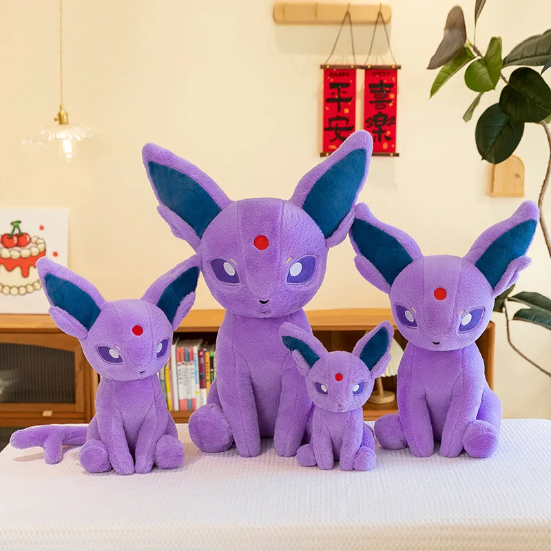 Jouet en peluche de grande taille pour enfants, cadeau d'anniversaire et de noël, grande poupée animale en peluche Eevee de dessin animé mignon, vente en gros d'usine