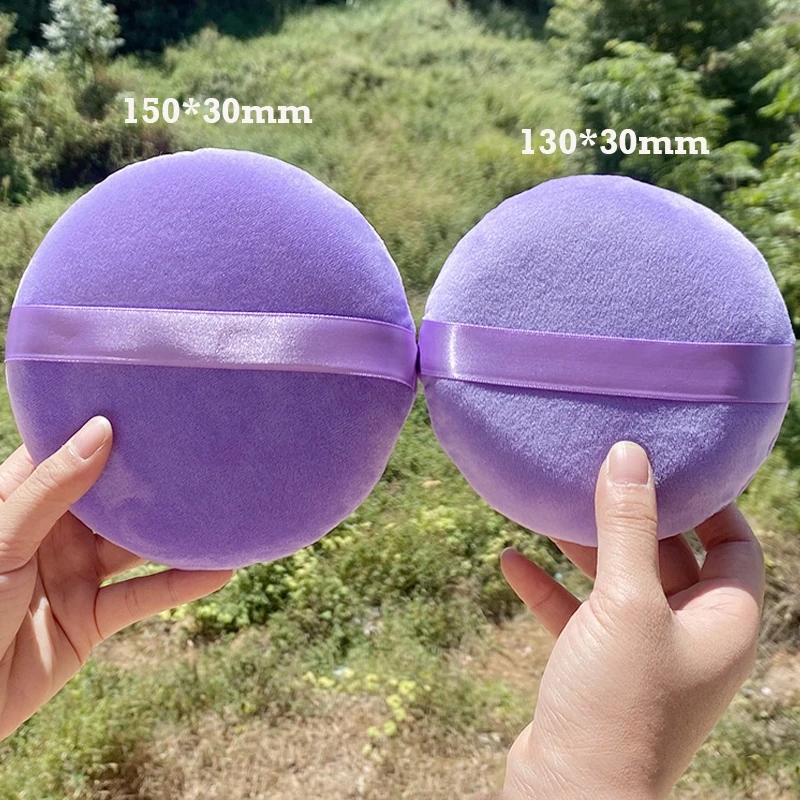 2 Stuks Extra Grote Maat Droge Poederdonsjes 130/150 Mm Zachte Ronde Make-Up Spons Cosmetische Foundation Bladerdeeg vrouw Beauty Make Up Tool