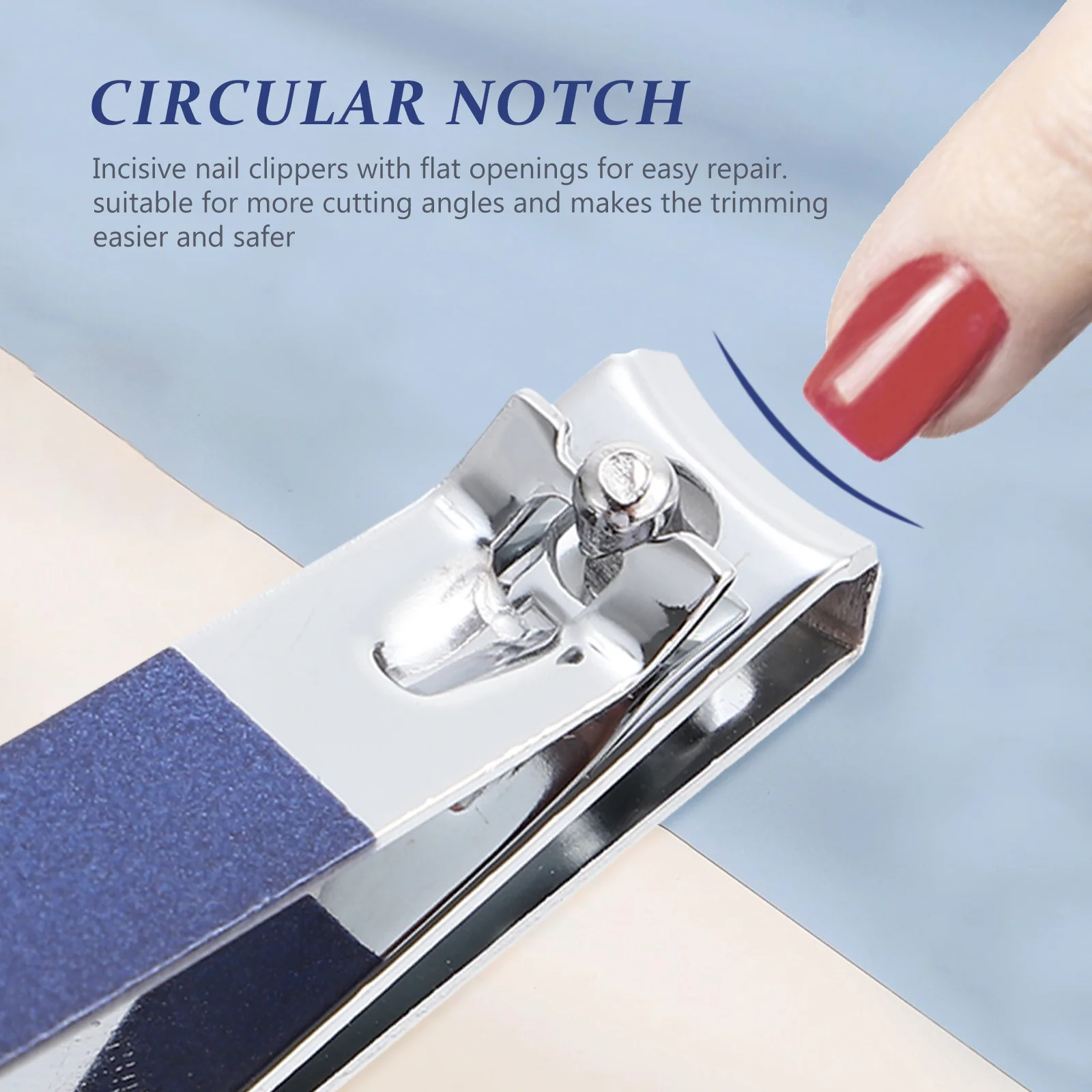 

1Set Stainless Steel Portable Pedicure Set Complete Nail Care Kit with Y-Shaped Pusher Round Ear Picker Eyebrow Tweezers Travel