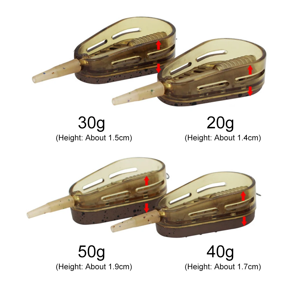 Carp Method Feeders Bait Cage 20g/30g/40g/50g Explosion Baits Cage Basket Feeder Holder Explosion Hooks Thrower Bait Plumb Set