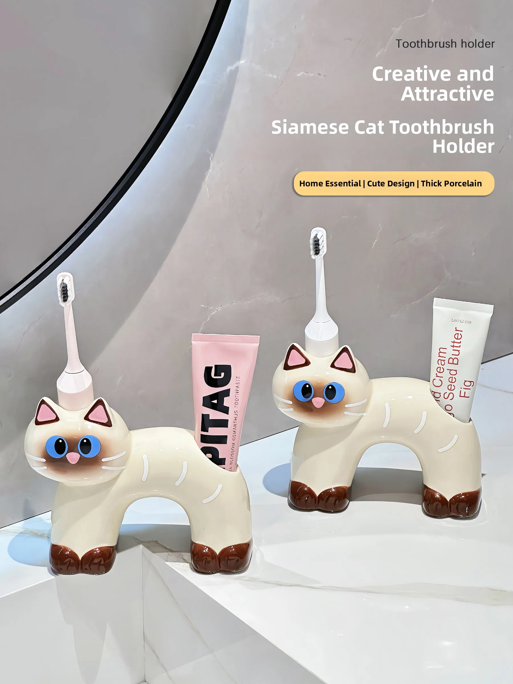 

Creative Ceramic Toothbrush Holder Bathroom Toilet Toothbrush Toothpaste Organizer Drainage Function Tile Wall