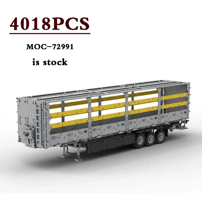 Combined  XF 460 + Trailer with Extrusion MOC-33481 MOC-74128 MOC-72991 Trailer Truck Heavy Container Truck Building Block Toys