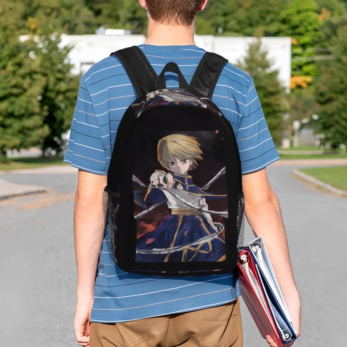 Anime HXH Hunter X Hunter Kurapika Backpack Student BookBag Boys Girls School Bag Laptop Shoulder Bags