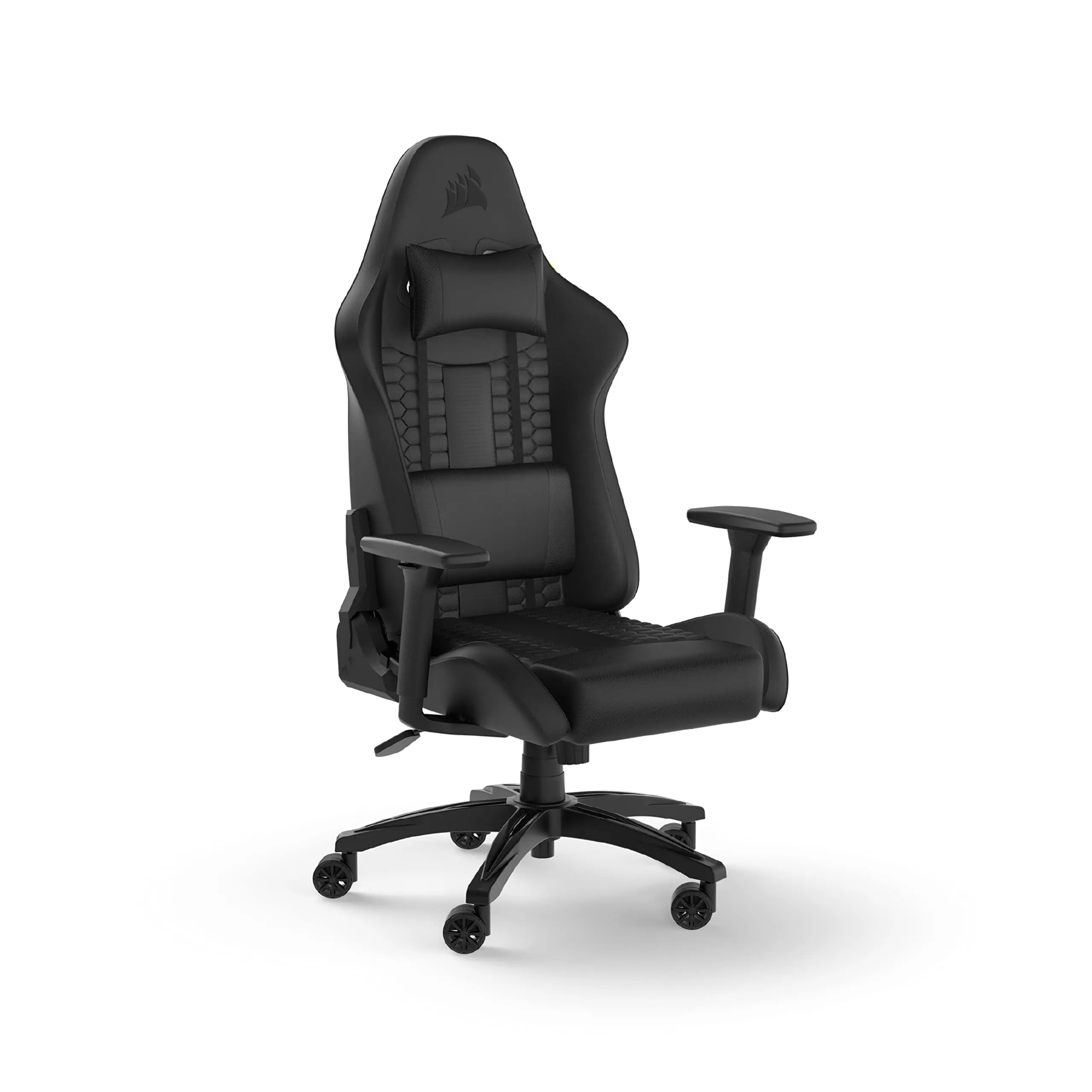 TC100 Relaxed Gaming Chair  Leatherette  Racing-Inspired Design  Lumbar Pillow  Detachable Memory Foam Neck Pillow