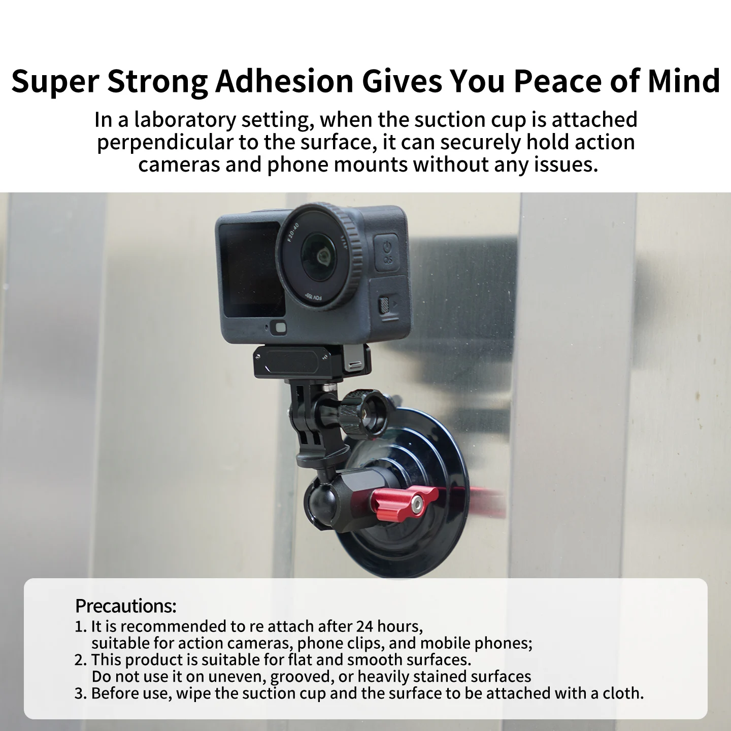 Mini-Saugnapfhalterung Stativadapter für GoPro Insta360 DJI Action-Kamera Haus Auto Fahrtaufzeichnung Fenster Glas Glatte Oberflächen – Detail 10