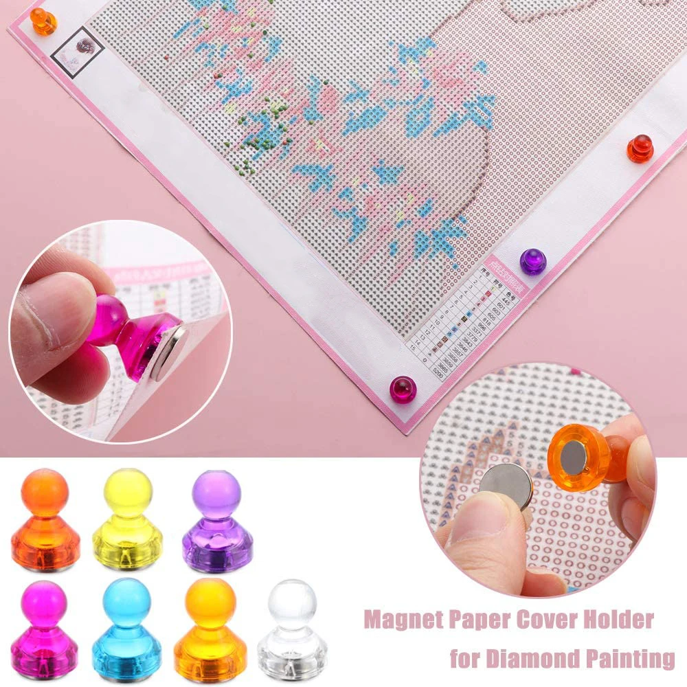 7PCS Diamond Painting Magnet Cover Holder Diamond Art Magnetic Locator Accessories Tools for DIY Diamond Painting Art Craft