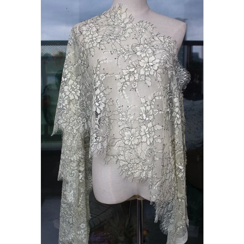 3 M، تطريز رمش ملون عالي الجودة بلونين، نسيج ملصق من الدانتيل، ملابس مصنوعة يدويًا، طرحة زفاف، إكسسوارات التنورة