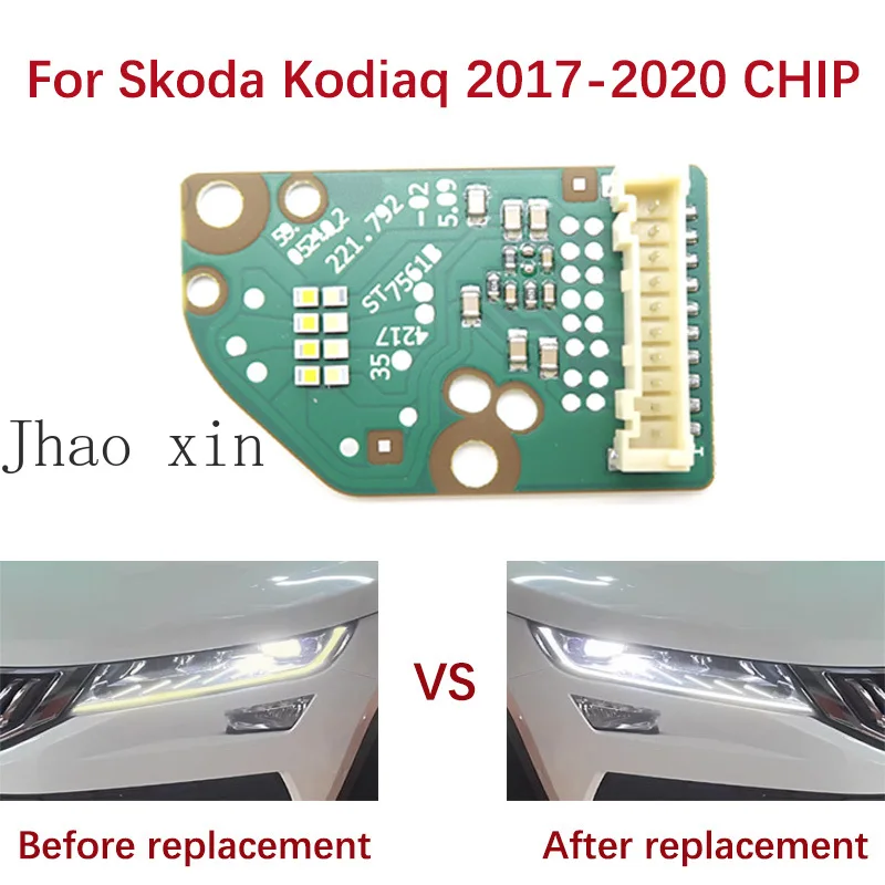 For Skoda Kodiaq 17-2020 Angel Eye Chip Ballast Circuit Board Light Source Board Chip Module Car Headlight DRL CHIP White Light