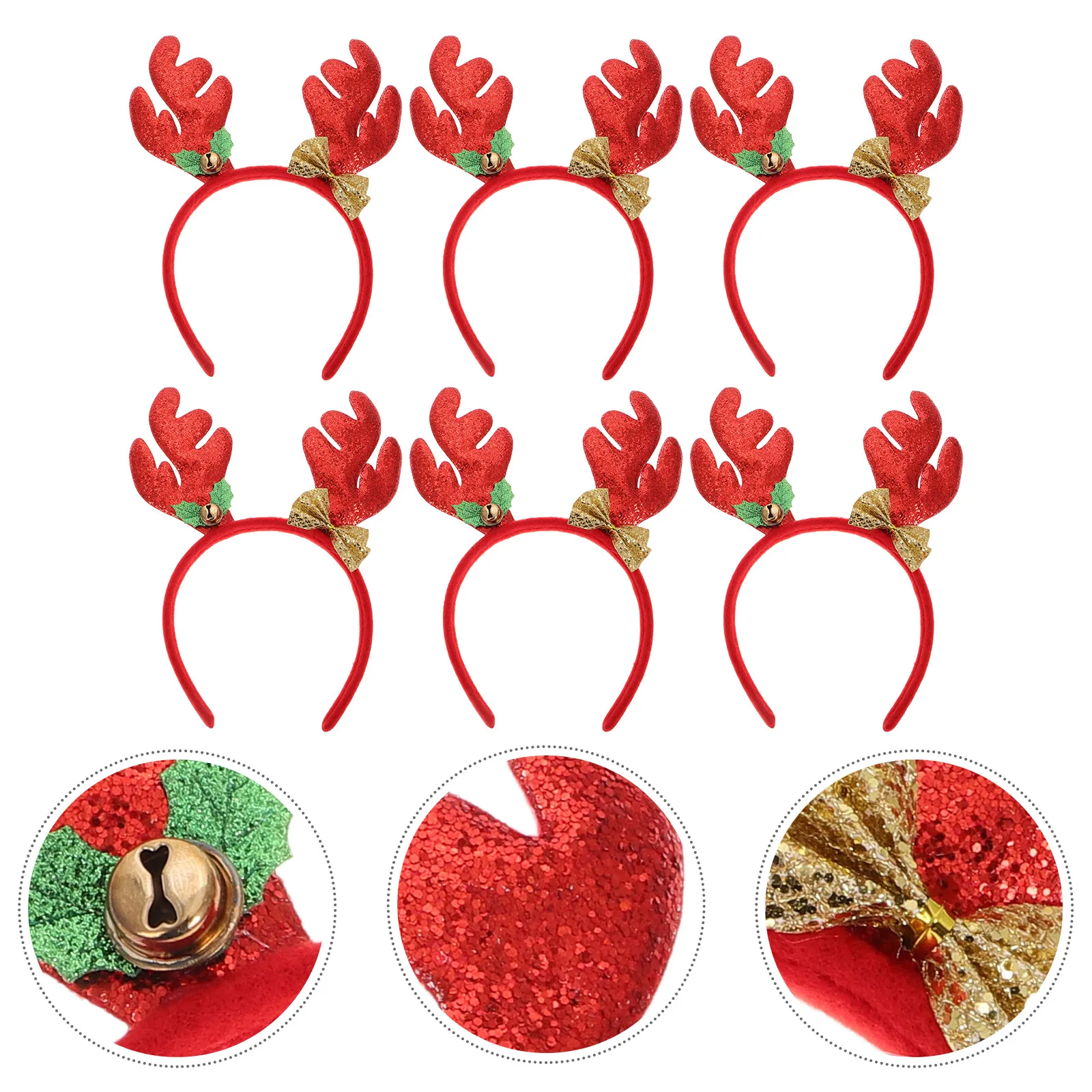 6 قطعة زر الرأس قرن الوعل عقال الطفل عيد الميلاد عصابات لزينة آذان الرنة الغزلان #3