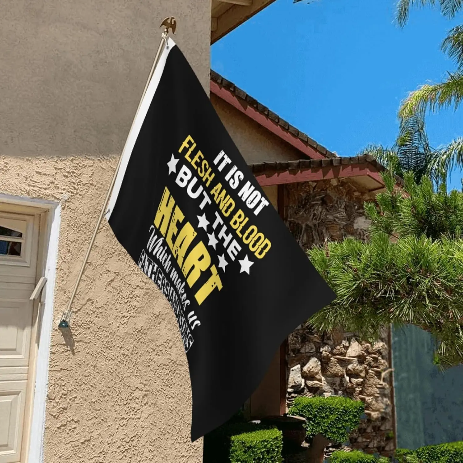 Flagitcs 100% Polyester It Is Not Flesh And Blood But The Heart Which Makes Us Fathers And Sons Flag