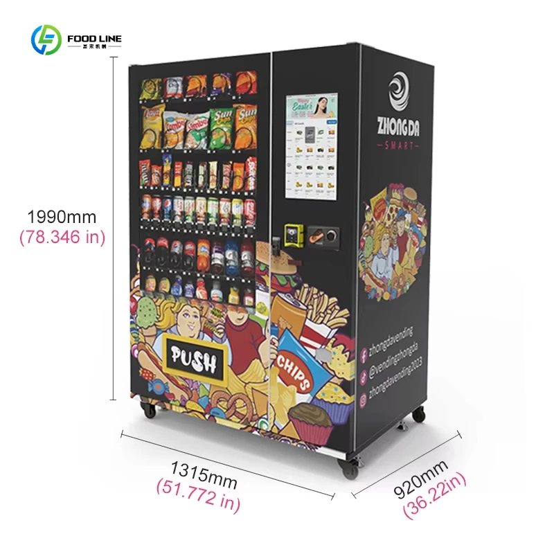 Elevator Snack Vending Machine Fresh Food Salad Milk Tea Vending Machines for Retail Items FL Customized