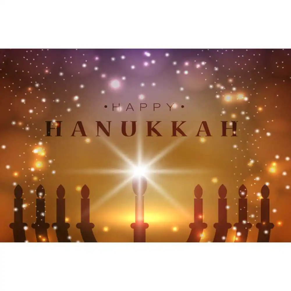 Judaism Happy Hanukkah Photography Backdrop Jewish Jesus Passover Candlestick Party Decor Photographic Background Photo Props