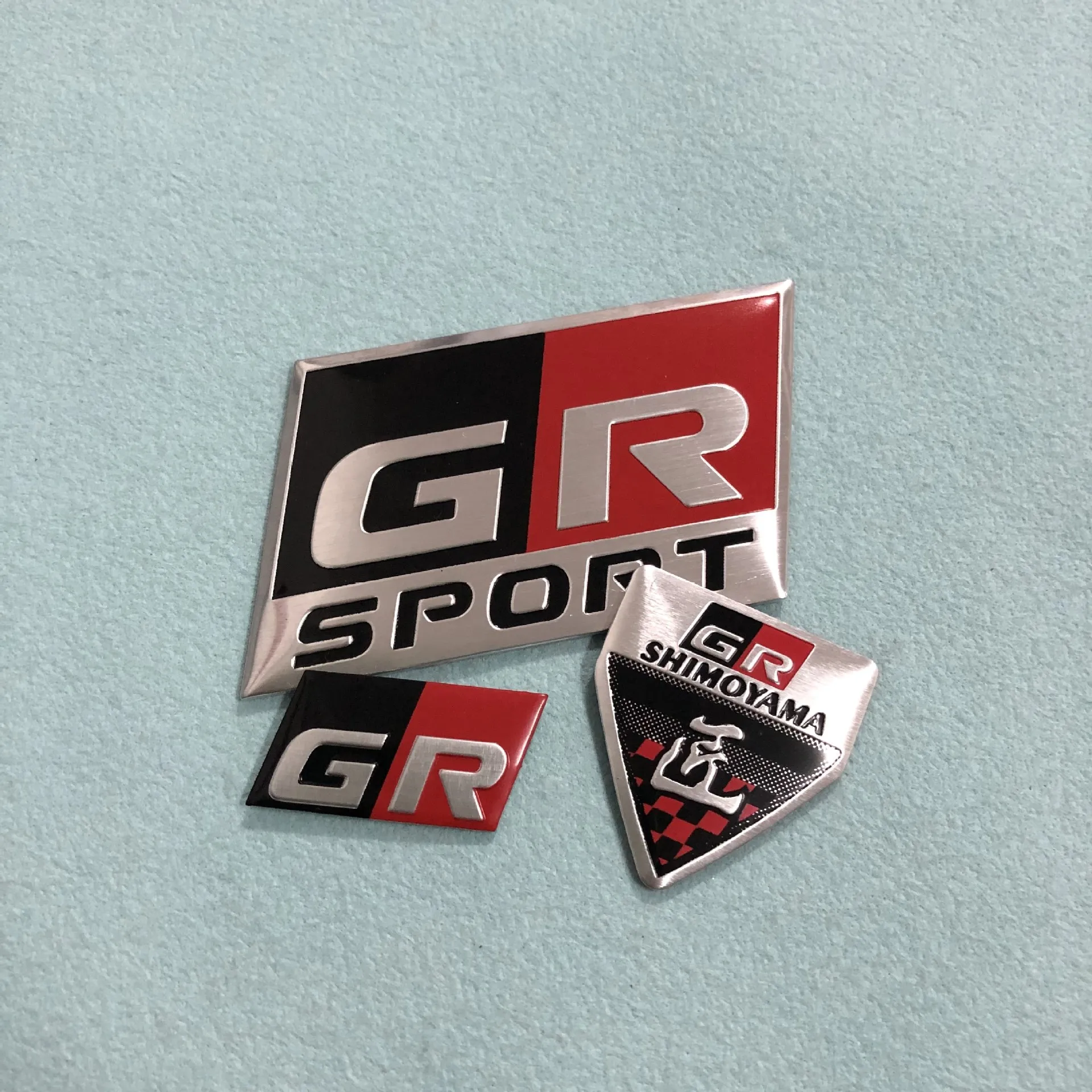 1X For GR Logo GAZOO Racing GRSPORT Aluminium Car Emblem Stickers Decor Rear Tail Car Body Decals For Levin Corolla Camry