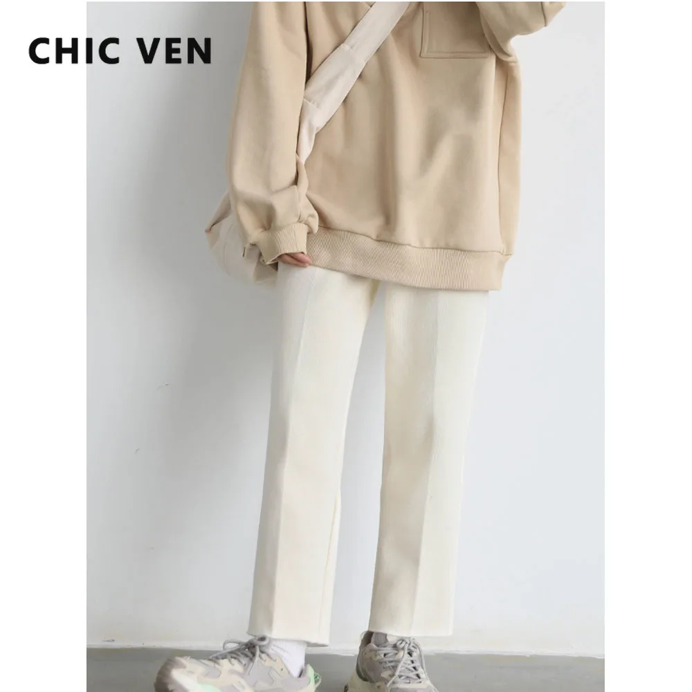 

CHIC VEN Women Knitted Fleece Pants Casual Tracksuit Harlan Thick Warm Casual Loose Sweatpants Female Trousers Autumn Winter