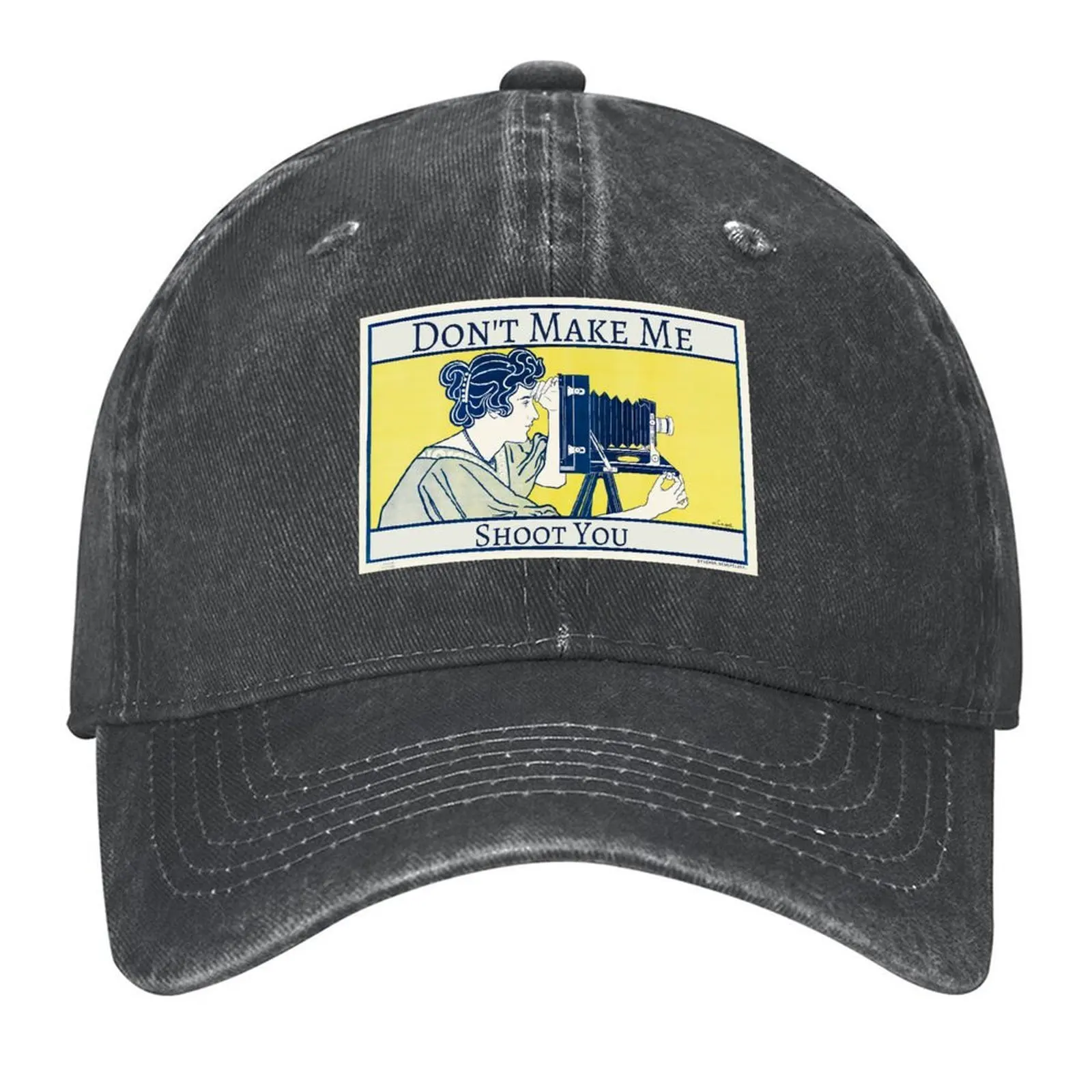 

Don't Make Me Shoot You - Funny Art Deco Vintage Camera Baseball Cap birthday Ball Cap Sunhat Men Caps Women's