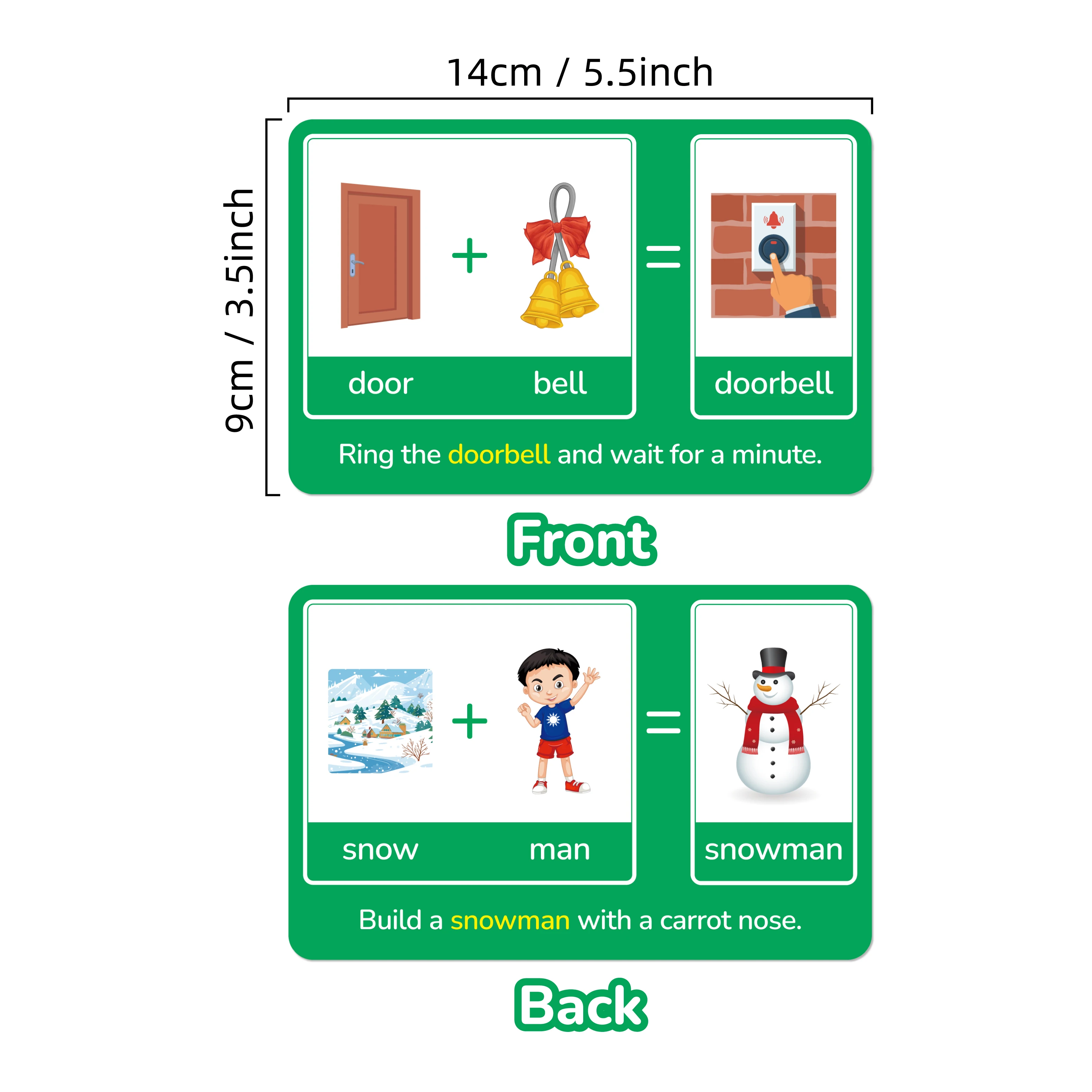 ​​16pcs Double-Sided Compound Words Flash Cards | Vocabulary Building Games for Kids | Homeschool & Classroom Learning Tools​​