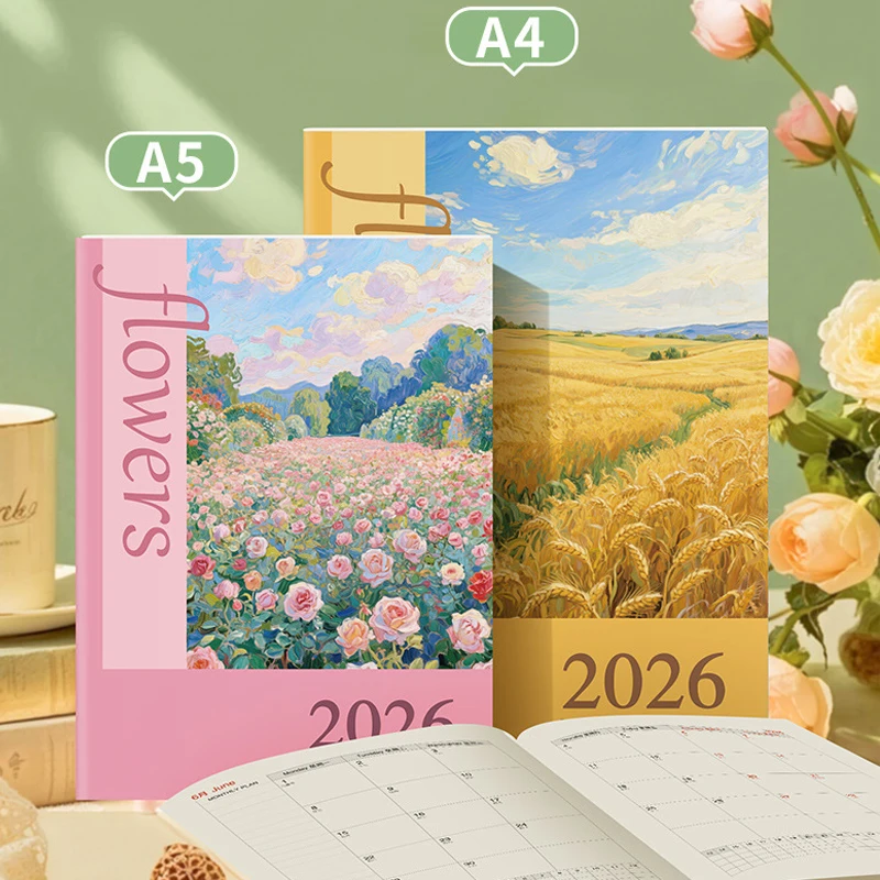 2025 Planner Notebook 365 Days Calendar Agenda Planner A4 A5 Diary Notepad Weekly Goal Habit Tracker Kawaii Schedules Organizer