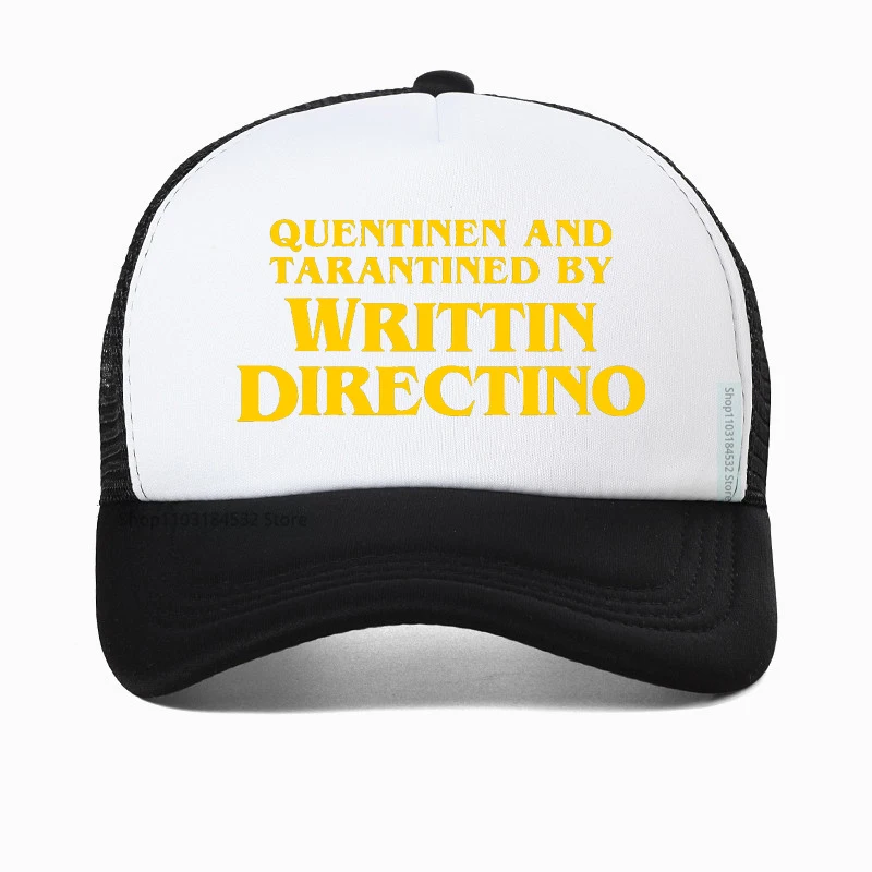 Quentinen And Tarantined By Writtin Directino Funny printing hat Hot Summer Mesh Trucker Caps outdoors Breathable Baseball cap